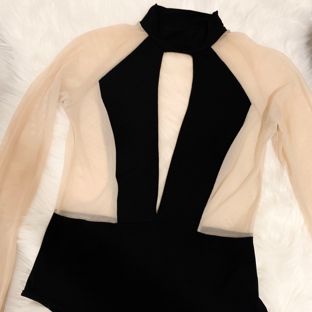 Long Sleeve Sheer Body